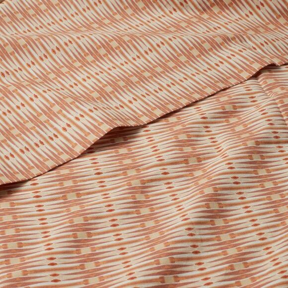 Twin/Twin XL Printed Cotton Percale Sheet Set Kayl Orange - Picture 3 of 4